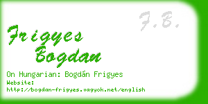 frigyes bogdan business card