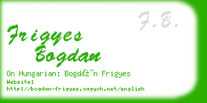frigyes bogdan business card